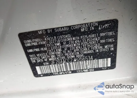 2018 Subaru Crosstrek 2.0I Premium из США, поврежденный, VIN JF2GTACC2JH256534